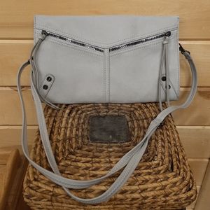 Carlos by Carlos Santana Womens Gray Biker Crossbody Handbag Faux Leather